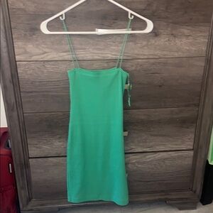 Cute Green Spaghetti Strap Bodycon Dress